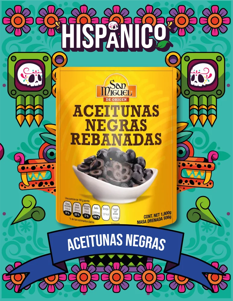 Aceitunas Negras Rebanadas San Miguel 1,800g